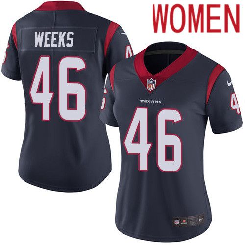 Women Houston Texans #46 Jon Weeks Navy Blue Nike Vapor Limited NFL Jersey